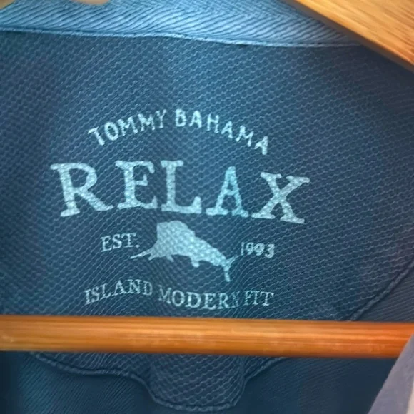 Tommy Bahama Island Modern Fit Polo Size Medium - Washed Navy - Picture 5 of 7